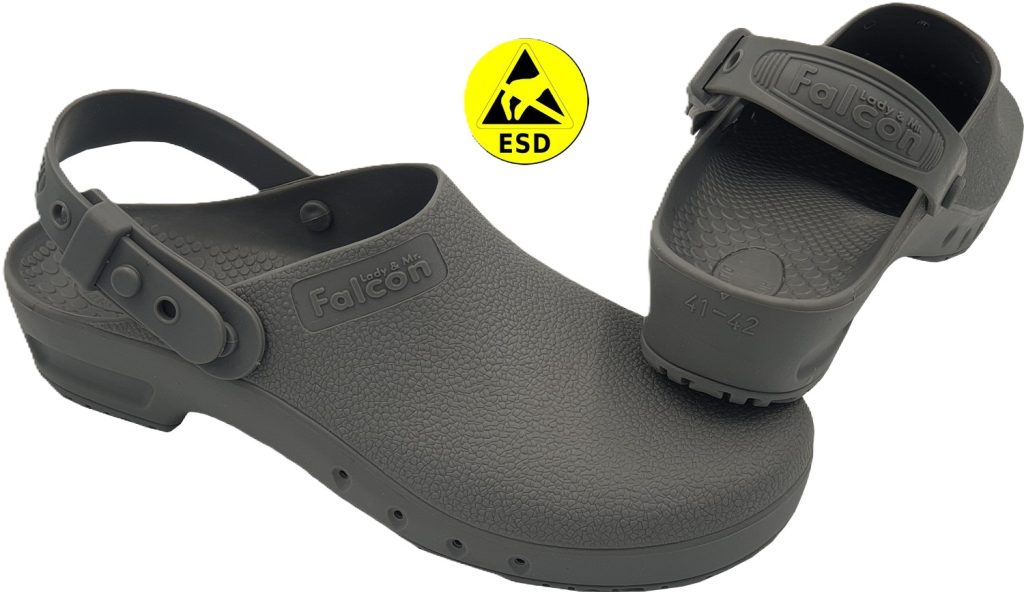 ESD Cleanroom Clogs Gray Strap
